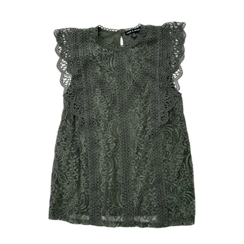 Cable & Gauge Green Lace Top